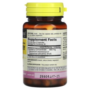 Thành phần vi chất của Mason Natural Highly Concentrated Cranberry 60 Capsules 311845147653