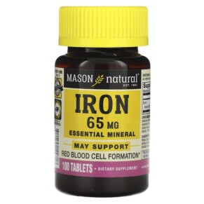 Thực phẩm chức năng Mason Natural Iron 65 mg 100 Tablets 311845149718