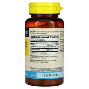 Thành phần vi chất của Mason Natural L-Arginine 500 mg 60 Capsules 311845126450