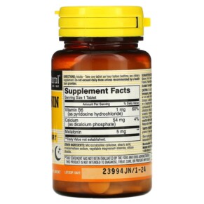 Thành phần vi chất của Mason Natural Melatonin 5 mg 60 Tablets 311845111456