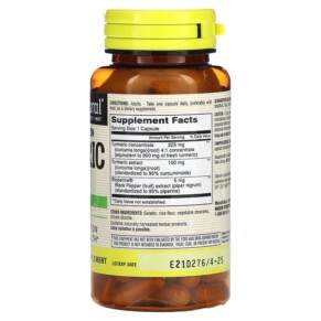 Thành phần vi chất của Mason Natural Turmeric with BioPerine 1.000 mg 60 Capsules 311845183255