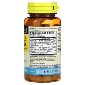 Thành phần vi chất của Mason Natural Vitamins E C & Beta Carotene 60 Tablets 311845117656