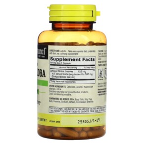 Thành phần vi chất của Mason Natural Whole Herb Ginkgo Biloba 180 Capsules 311845177377
