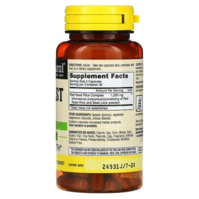 Thành phần vi chất của Mason Natural Whole Herb Red Yeast Rice 60 Capsules 311845146656