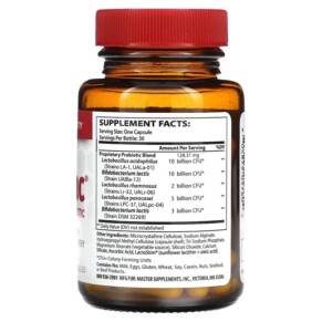 Thành phần vi chất của Master Supplements Theralac Broad Spectrum Probiotic 30 Billion CFU 30 Capsules 804879057604