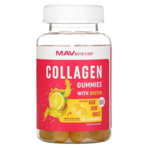 Thực phẩm chức năng MAV Nutrition Collagen Gummies with Biotin Yummy Lemon 60 Gummies 850018273015