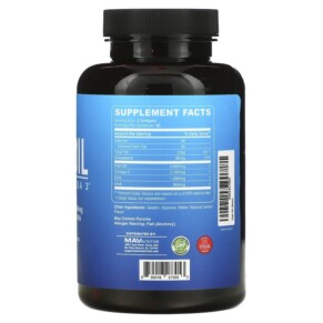 Thành phần vi chất của MAV Nutrition Fish Oil Premium Omega 3 Natural Lemon 120 Softgels 850018273053