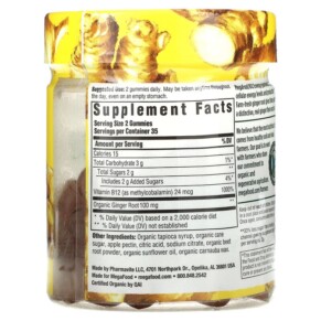Thành phần vi chất của MegaFood B12 Energy Ginger 70 Gummies 051494104101