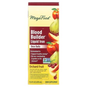 Thực phẩm chức năng MegaFood Blood Builder Liquid Iron Once Daily Orchard Fruit 15.8 fl oz (470 ml) 051494103685