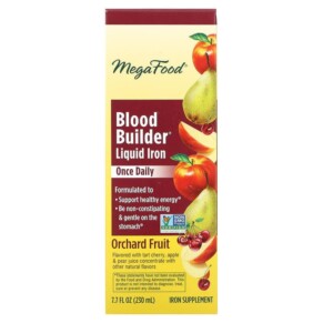 Thực phẩm chức năng MegaFood Blood Builder Liquid Iron Once Daily Orchard Fruit 7.7 fl oz (230 ml) 051494103678