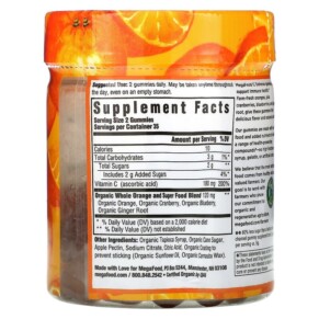 Thành phần vi chất của MegaFood C Defense Tangy Citrus 70 Gummies 051494104118