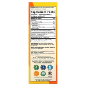 Thành phần vi chất của MegaFood Digestive Health Water Enhancer Pineapple Mango Kombucha 10 Packets 0.21 oz (6 g) Each 051494104781