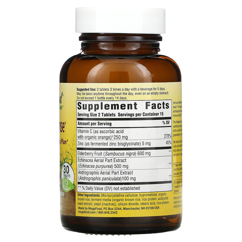 MegaFood Immune Defense 30 Tablets 2 Thành phần vi chất của MegaFood Immune Defense 30 Tablets 051494103661
