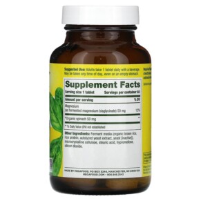 Thành phần vi chất của MegaFood Magnesium 60 Tablets 051494101872