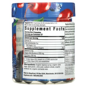 Thành phần vi chất của MegaFood Melatonin Berry Good Sleep Berry 1.5 mg 54 Gummies 051494104156