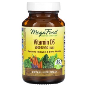 Thực phẩm chức năng MegaFood Vitamin D3 50 mcg (2.000 IU) 60 Tablets 051494102213