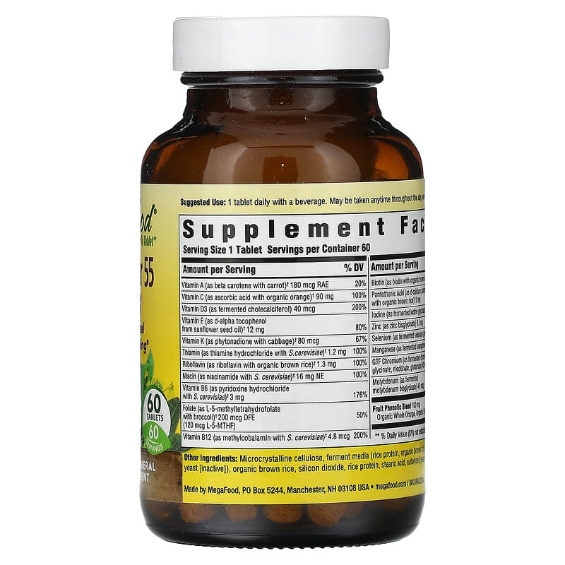 MegaFood Women Over 55 One Daily 60 Tablets 2 Thành phần vi chất của MegaFood Women Over 55 One Daily 60 Tablets 051494103524