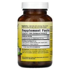 Thành phần vi chất của MegaFood Zinc 60 Tablets 051494101889