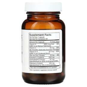 Thành phần vi chất của Metabolic Maintenance Acute Immune Boost 60 Capsules 838287007111