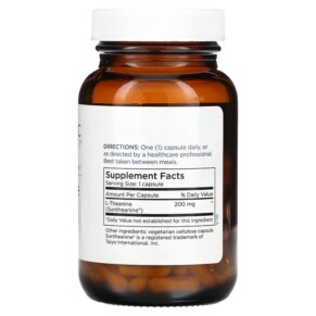 Thành phần vi chất của Metabolic Maintenance L-Theanine 200 mg 120 Capsules 838287001478