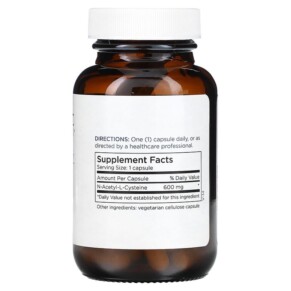 Thành phần vi chất của Metabolic Maintenance NAC 600 mg 60 Capsules 838287001508