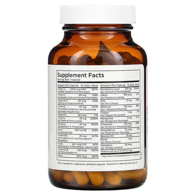 Metabolic Maintenance The Big One Without Iron Multivitamin 90 Capsules 2 Thành phần vi chất của Metabolic Maintenance The Big One Without Iron Multivitamin 90 Capsules 838287005209