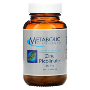 Thực phẩm chức năng Metabolic Maintenance Zinc Picolinate 30 mg 100 Capsules 838287004363