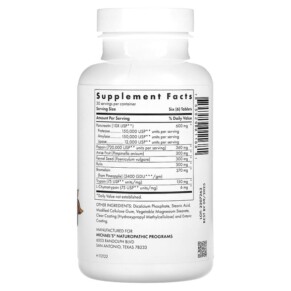 Thành phần vi chất của Michael's Naturopathic Recovery Zymes 180 Enteric-Coated pH Stable Tablets 755929011681