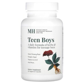 Thực phẩm chức năng Michael's Naturopathic Teen Boys Herbs & Vitamins 60 Vegetarian Capsules 755929041107