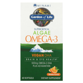 Thực phẩm chức năng Minami Nutrition Algae Omega-3 Orange 60 Softgels 5425018610907