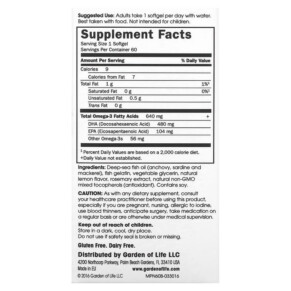 Thành phần vi chất của Minami Nutrition Supercritical Prenatal Omega-3 Fish Oil Lemon 60 Softgels 5425018610044