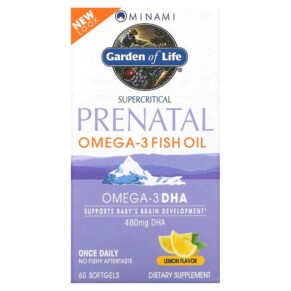 Thực phẩm chức năng Minami Nutrition Supercritical Prenatal Omega-3 Fish Oil Lemon 60 Softgels 5425018610044