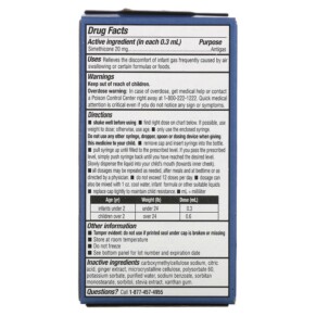 Thành phần vi chất của Mommy's Bliss Baby Gas Relief Simethicone Drops Newborn+ 1 fl oz (30 ml) 679234058035