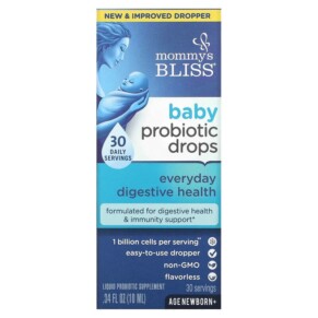 Thực phẩm chức năng Mommy's Bliss Baby Probiotic Drops Everyday Digestive Health Newborn+ 0.34 fl oz (10 ml) 679234055515