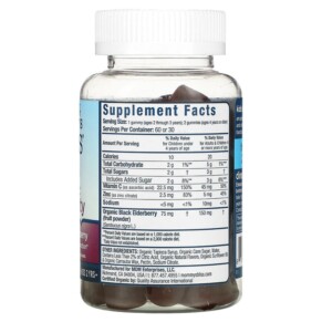 Thành phần vi chất của Mommy's Bliss Kids Organic Immunity With Zinc & Vitamin C 2 Yrs+ Berry 60 Gummies 679234071423