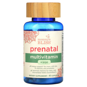Thực phẩm chức năng Mommy's Bliss Prenatal Multivitamin + Iron 45 Capsules 679234106279
