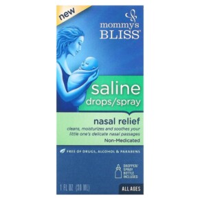 Thực phẩm chức năng Mommy's Bliss Saline Drops/Spray Nasal Relief All Ages 1 fl oz (30 ml) 679234051647