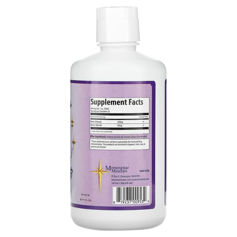 Morningstar Minerals Inner Vitality Fulvic/Humic Minerals 32 oz (946 ml) 2 Thành phần vi chất của Morningstar Minerals Inner Vitality Fulvic/Humic Minerals 32 oz (946 ml) 819237009539
