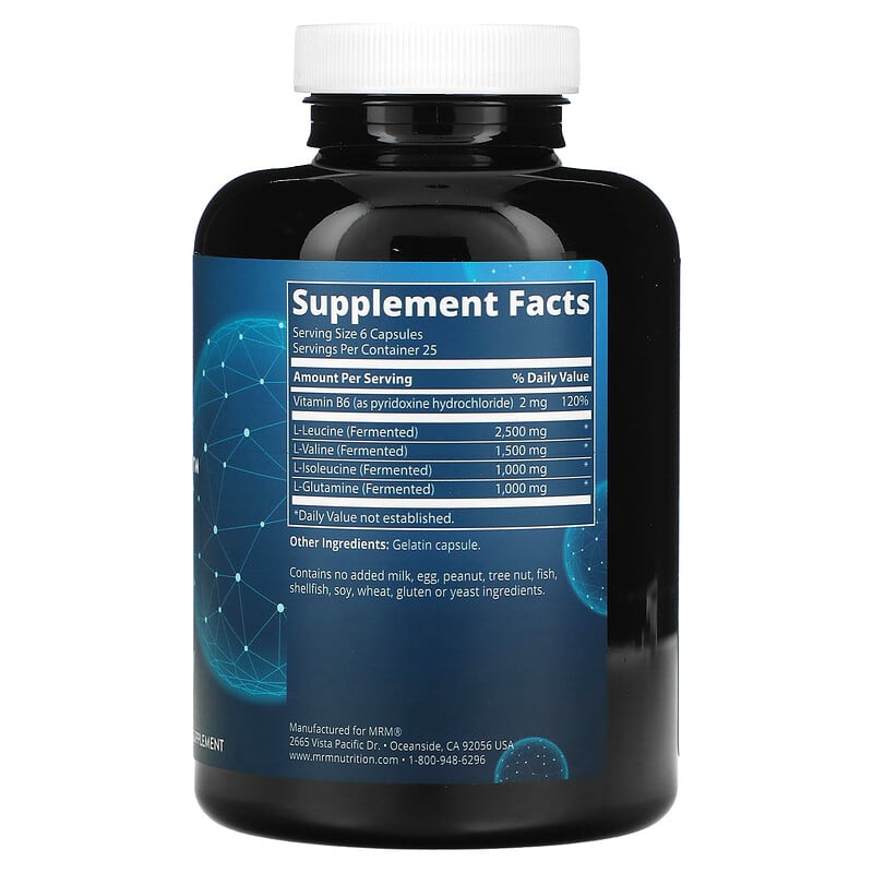 MRM Nutrition BCAA+G 6000 150 Capsules 2 Thành phần vi chất của MRM Nutrition BCAA+G 6000 150 Capsules 609492710284