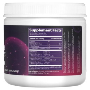 Thành phần vi chất của MRM Nutrition D-Mannose + Cranberry Cranberry 7.05 oz (200 g) 609492310507