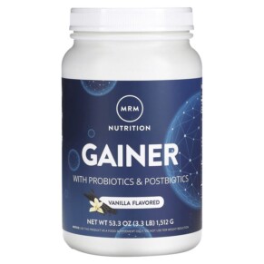 Thực phẩm chức năng MRM Nutrition Gainer with Probiotics & Postbiotics Vanilla 3.3 lb (1.512 g) 609492730060