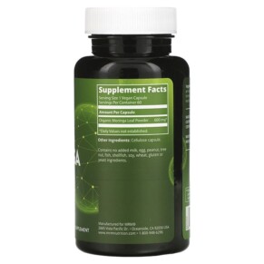 Thành phần vi chất của MRM Nutrition Moringa Leaf 60 Vegan Capsules 609492800206