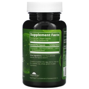 Thành phần vi chất của MRM Nutrition Vegan Vitamin D3 5.000 IU 60 Vegan Capsules 609492231062