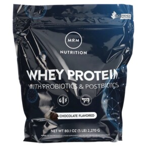 Thực phẩm chức năng MRM Nutrition Whey Protein with Probiotics & Postbiotics Chocolate 5 lb (2.270 g) 609492720504