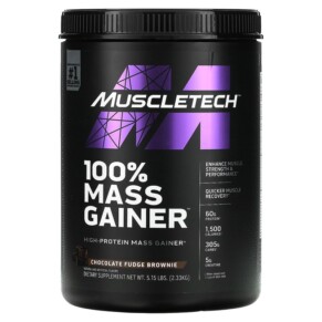 Thực phẩm chức năng MuscleTech 100% Mass Gainer Chocolate Fudge Brownie 5.15 lbs (2.33 kg) 631656711455