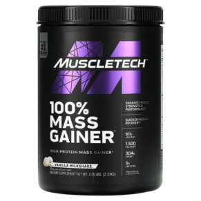 Thực phẩm chức năng MuscleTech 100% Mass Gainer Vanilla Milkshake 5.15 lbs (2.33 kg) 631656713824