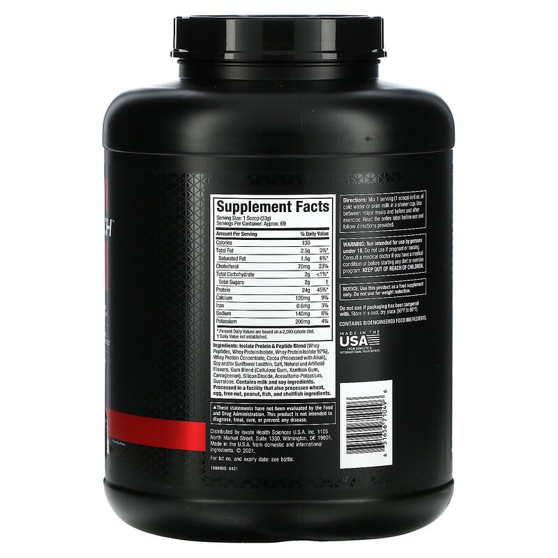 MuscleTech Nitro Tech 100% Whey Gold Double Rich Chocolate 5.03 lbs (2.28 kg) 2 Thành phần vi chất của MuscleTech Nitro Tech 100% Whey Gold Double Rich Chocolate 5.03 lbs (2.28 kg) 631656710496