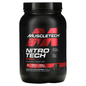 Thực phẩm chức năng MuscleTech Nitro Tech Ripped Lean Protein + Weight Loss Chocolate Fudge Brownie 2 lbs (907 g) 631656709445