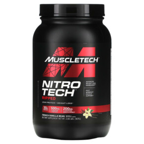 Thực phẩm chức năng MuscleTech Nitro Tech Ripped Lean Protein + Weight Loss French Vanilla Bean 2 lbs (907 g) 631656709452