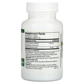 Thành phần vi chất của Mushroom Wisdom Super Shiitake 120 Vegetarian Tablets 791014109062